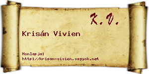 Krisán Vivien névjegykártya